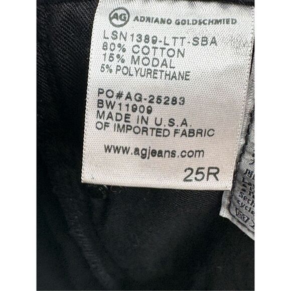 AG Adriano Goldshmeid Jeans The Legging Coated Black Women 25 Super Skinny Ankle - Picture 10 of 14